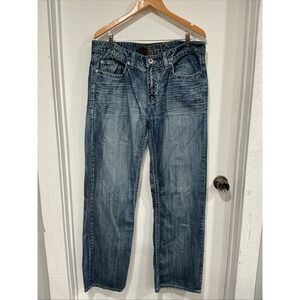 Helix Jeans Men's 36x32 Relaxed Boot Cut Medium Blue Wash Denim Y2K, 90s